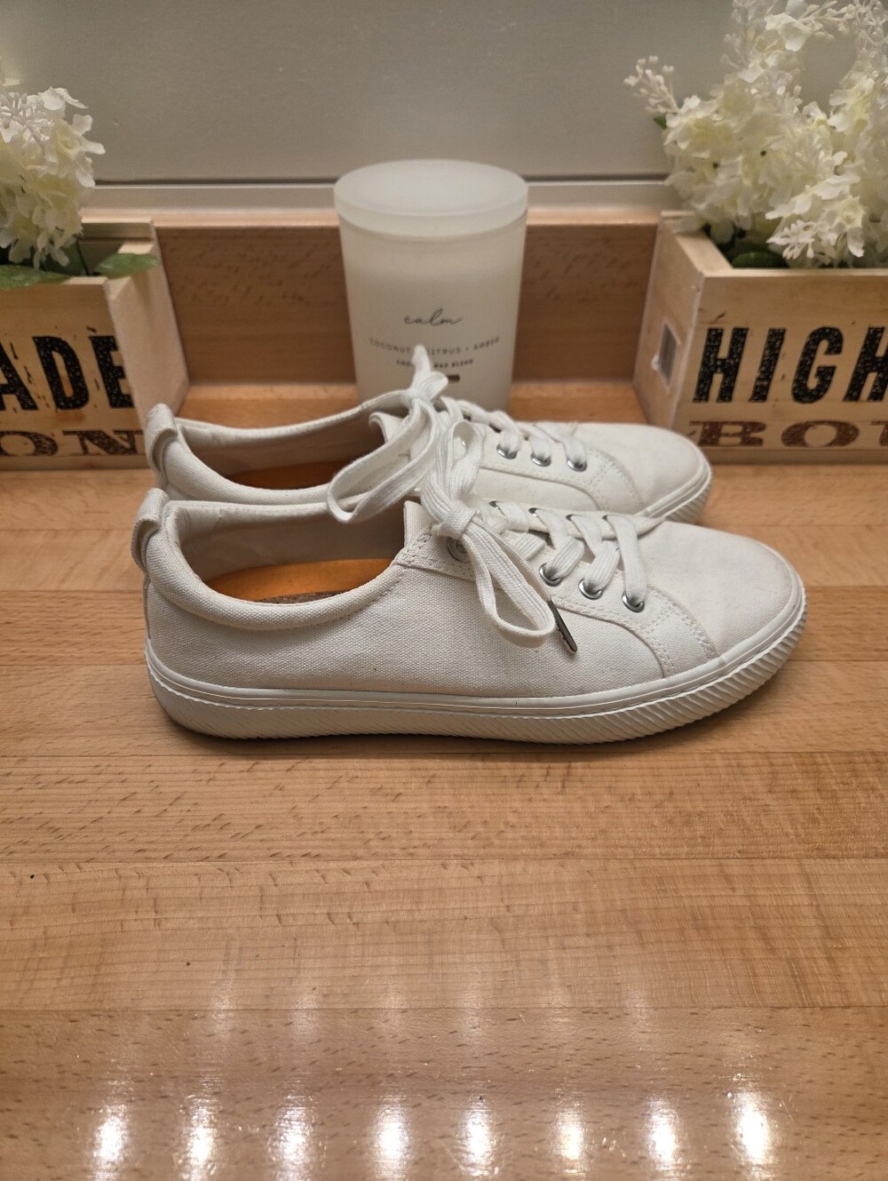 Quince Eco Cotton Canvas Everyday Sneakers White Organic Cotton Size 8.5
